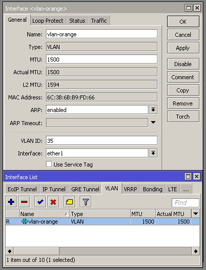 vlan orange